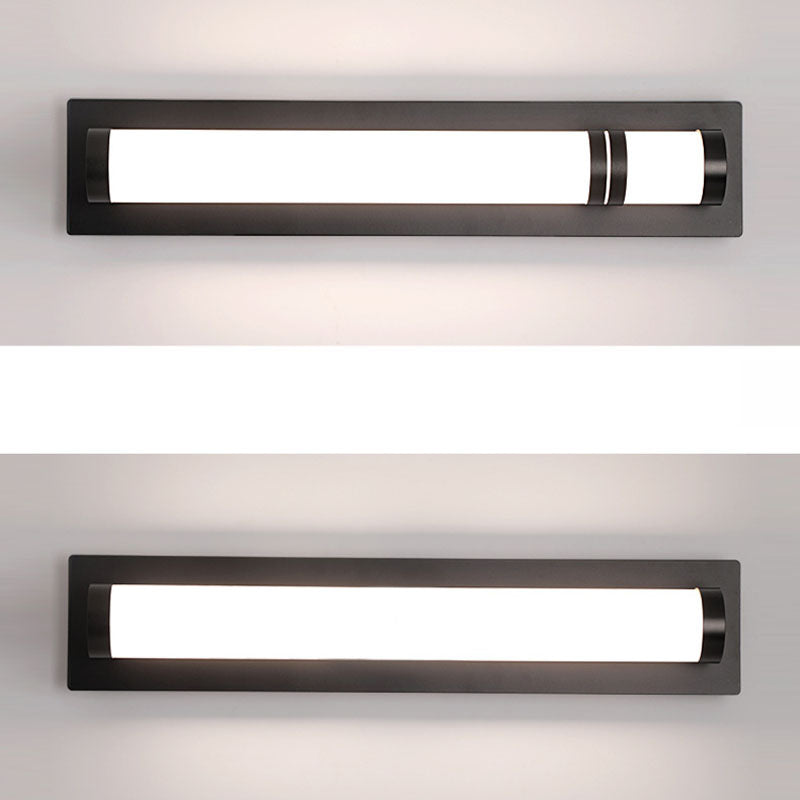 Contemporary Scandinavian Long Cylinder Rectangle Base Iron Acrylic LED Wall Sconce Lamp For Outdoor Patio