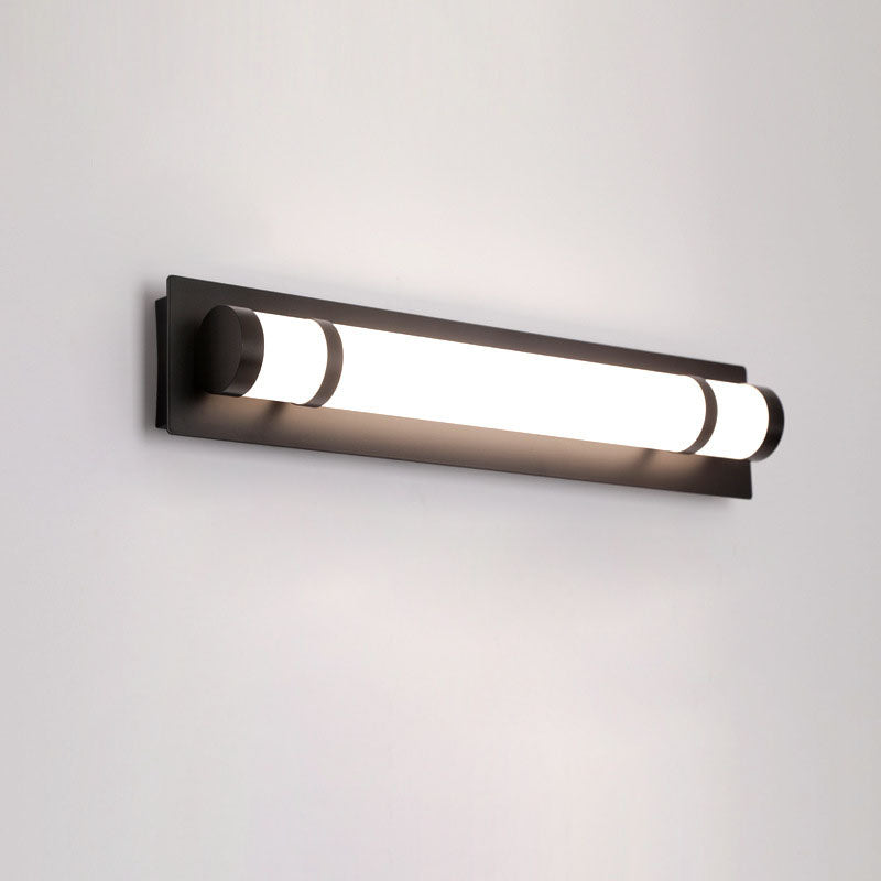 Contemporary Scandinavian Long Cylinder Rectangle Base Iron Acrylic LED Wall Sconce Lamp For Outdoor Patio