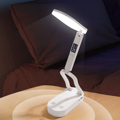 Modern Minimalist Oval Foldable Rechargeable Plastic LED Table Lamp For Bedroom