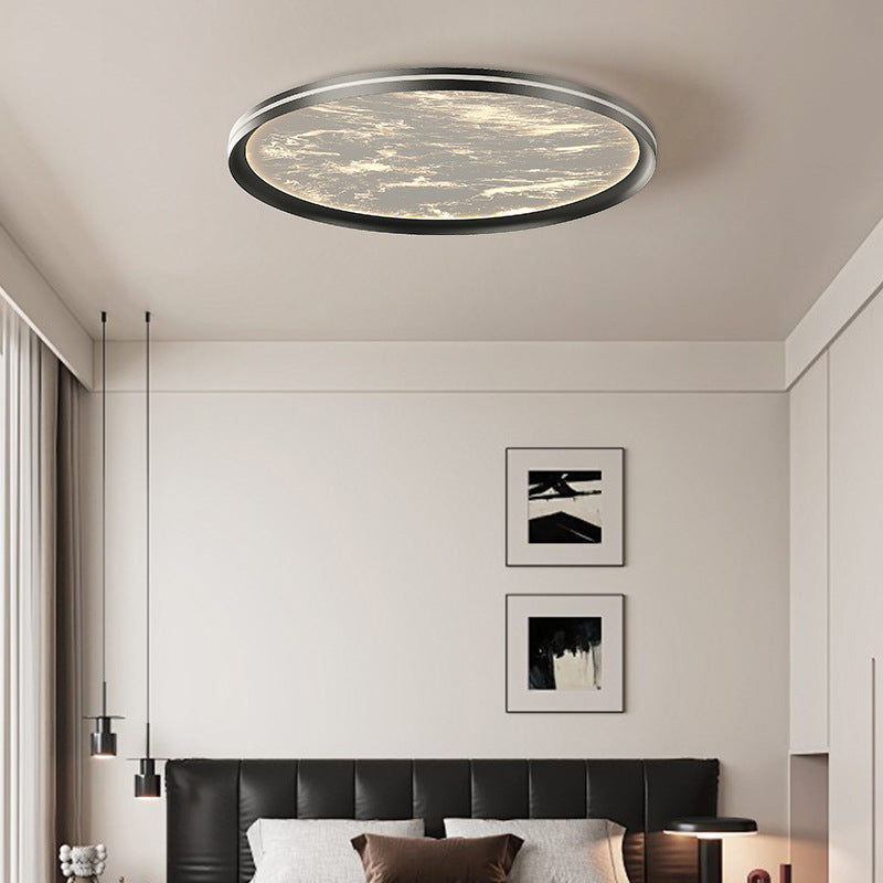 Modern Minimalist Round Cloud Sea Aluminum Acrylic LED Flush Mount Ceiling Light For Bedroom