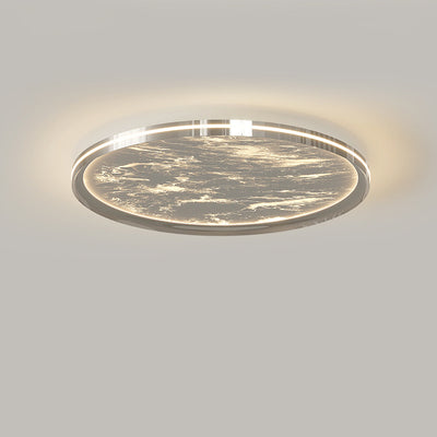 Modern Minimalist Round Cloud Sea Aluminum Acrylic LED Flush Mount Ceiling Light For Bedroom