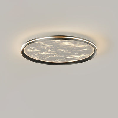 Modern Minimalist Round Cloud Sea Aluminum Acrylic LED Flush Mount Ceiling Light For Bedroom