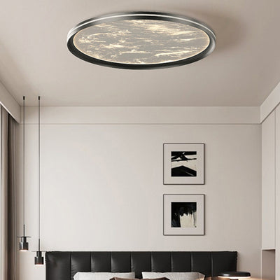 Modern Minimalist Round Cloud Sea Aluminum Acrylic LED Flush Mount Ceiling Light For Bedroom