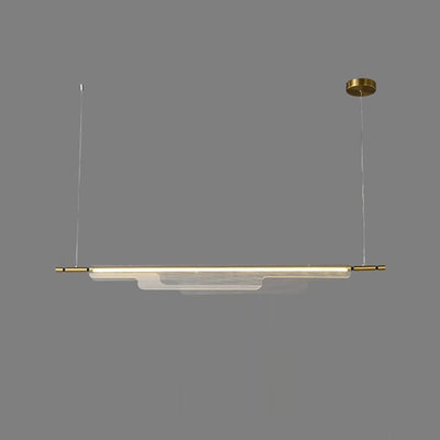 Contemporary Scandinavian Long Ribbon Water Ripple Dot Iron Aluminum Acrylic LED Pendant Light Island Light For Dining Room