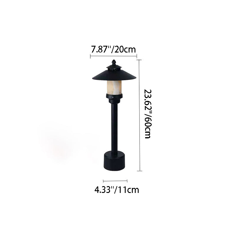 Traditional European Waterproof Half Round Cylinder Aluminum Dolomite 1-Light Outdoor Landscape Lamp For Garden