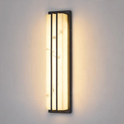 Modern Minimalist Waterproof Rectangle Long Stainless Steel Resin LED Outdoor Wall Sconce Lamp For Outdoor Patio