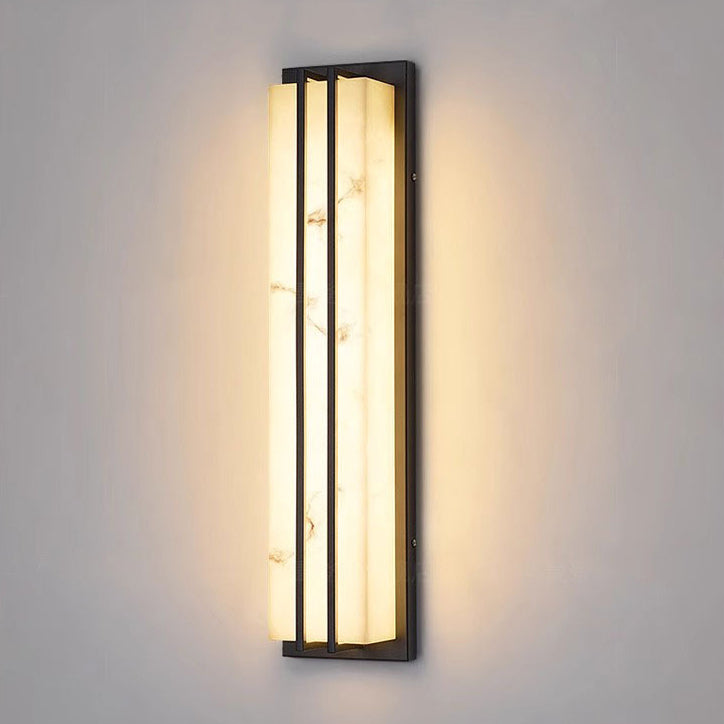 Modern Minimalist Waterproof Rectangle Long Stainless Steel Resin LED Outdoor Wall Sconce Lamp For Outdoor Patio