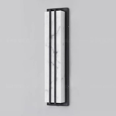 Modern Minimalist Waterproof Rectangle Long Stainless Steel Resin LED Outdoor Wall Sconce Lamp For Outdoor Patio