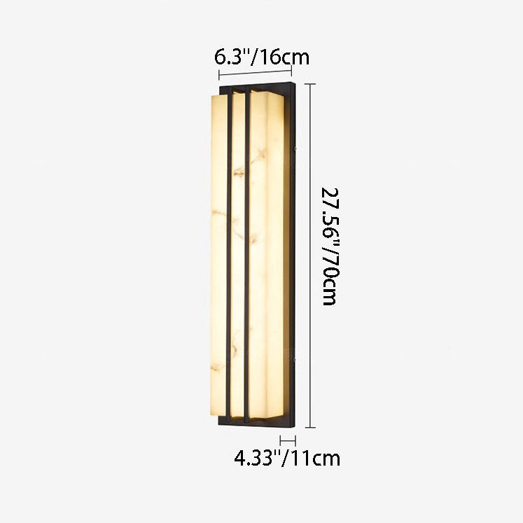 Modern Minimalist Waterproof Rectangle Long Stainless Steel Resin LED Outdoor Wall Sconce Lamp For Outdoor Patio