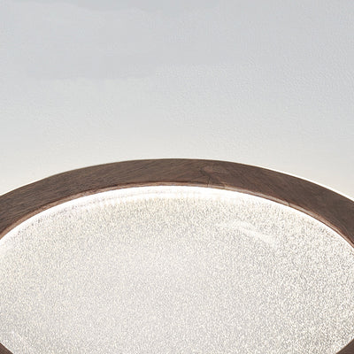 Contemporary Scandinavian Round Star Wood Acrylic LED Flush Mount Ceiling Light For Bedroom