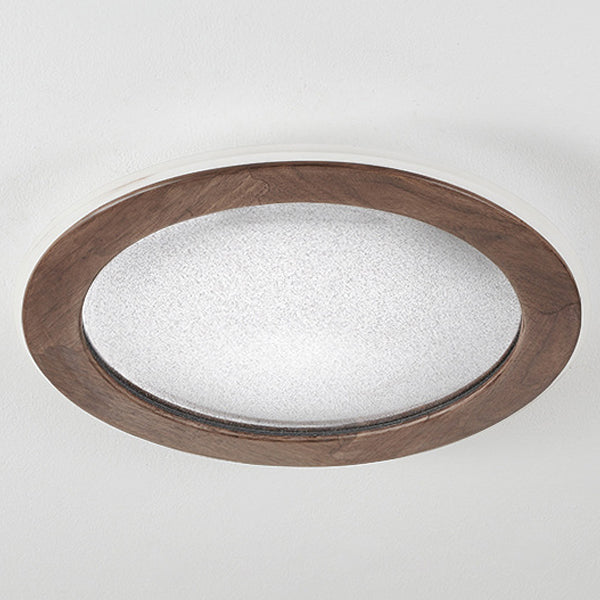 Contemporary Scandinavian Round Star Wood Acrylic LED Flush Mount Ceiling Light For Bedroom