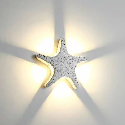 Contemporary Creative Waterproof Starfish Die-Cast Aluminum Acrylic LED Outdoor Wall Sconce Lamp For Outdoor Patio