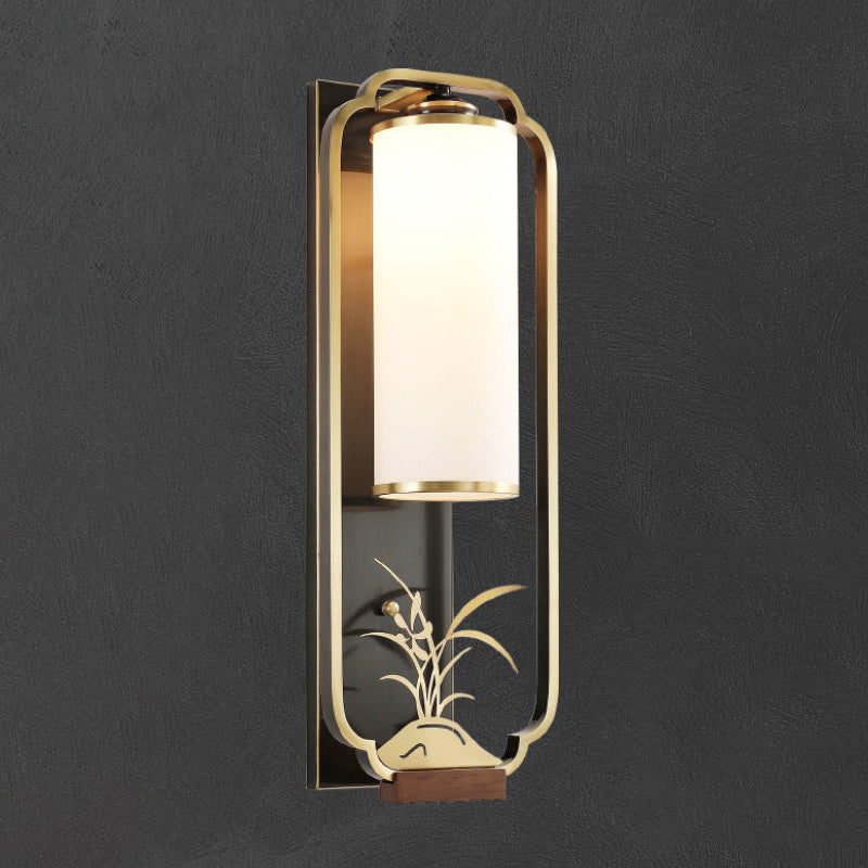 Traditionelle Vintage Schale Runde Harz Glas 1-Licht Wandleuchte Lampe Für Wohnzimmer 