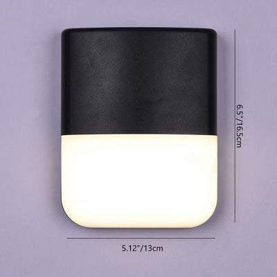 Contemporary Creative Waterproof Rectangle Curve Aluminum PC LED Outdoor Wall Sconce Lamp For Outdoor Patio