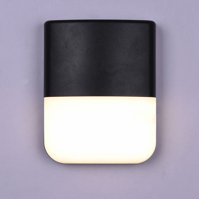 Contemporary Creative Waterproof Rectangle Curve Aluminum PC LED Outdoor Wall Sconce Lamp For Outdoor Patio