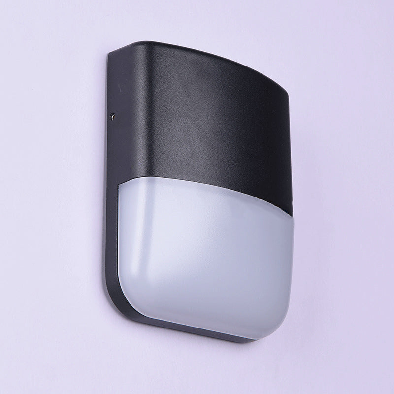 Contemporary Creative Waterproof Rectangle Curve Aluminum PC LED Outdoor Wall Sconce Lamp For Outdoor Patio