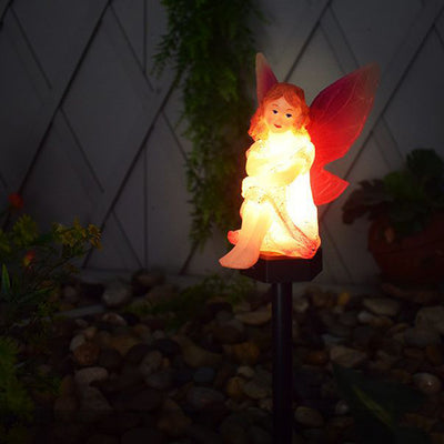 Contemporary Creative Solar Waterproof Fairy Plastic Resin LED Lawn Landscape Lamp For Garden