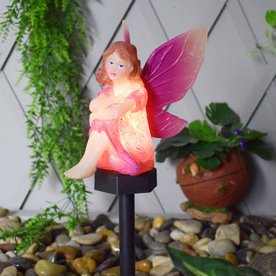 Contemporary Creative Solar Waterproof Fairy Plastic Resin LED Lawn Landscape Lamp For Garden