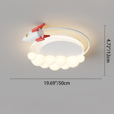 Zeitgenössische kreative Cartoon Kinder Flugzeug Wolken Aluminium Eisen Acryl LED Unterputz Deckenventilator Licht für Schlafzimmer 