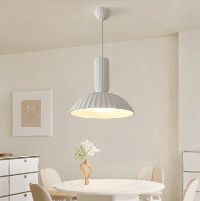 Modern Minimalist Semicircle Cylinder Stripe Resin PE 1-Light Pendant Light For Living Room