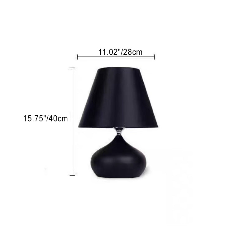 Contemporary Scandinavian Teardrop Round Table Iron Fabric 1-Light Table Lamp For Bedroom