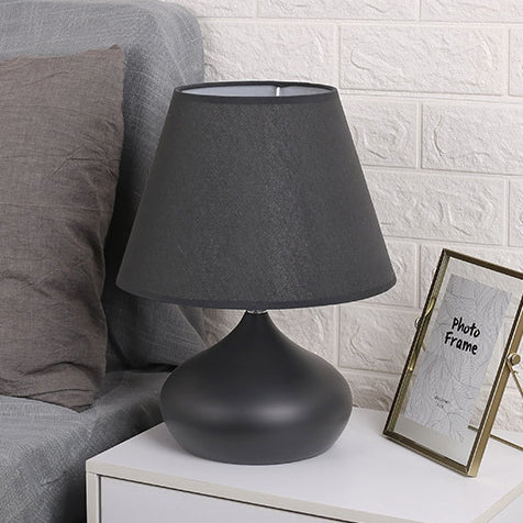 Contemporary Scandinavian Teardrop Round Table Iron Fabric 1-Light Table Lamp For Bedroom