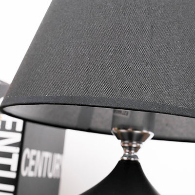 Contemporary Scandinavian Teardrop Round Table Iron Fabric 1-Light Table Lamp For Bedroom