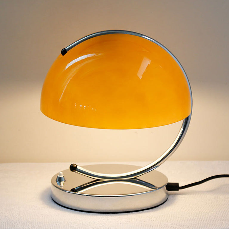 Contemporary Scandinavian Semicircle Curved Line Hardware Glass 1-Light Table Lamp For Bedroom