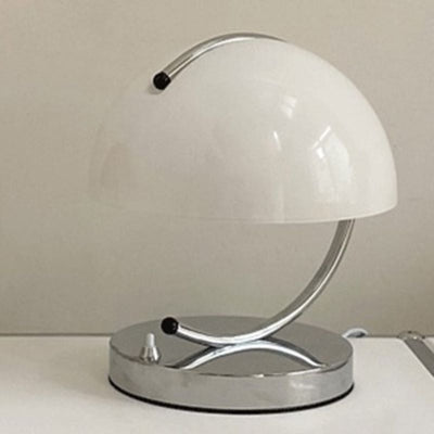 Contemporary Scandinavian Semicircle Curved Line Hardware Glass 1-Light Table Lamp For Bedroom