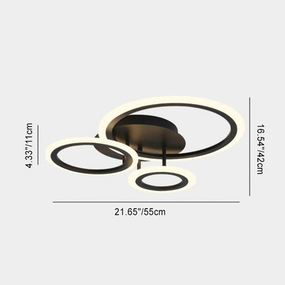 Contemporary Scandinavian Round Square Star Moon Combo Iron Acrylic LED Semi-Flush Mount Ceiling Light For Bedroom