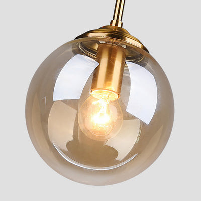 Contemporary Scandinavian Spherical Iron Glass 1-Light Pendant Light Island Light For Bedroom