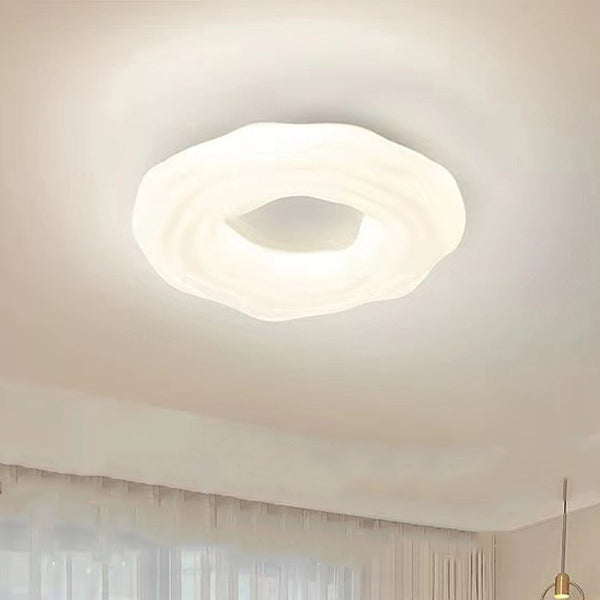 Modern Minimalist Flowers Iron PE LED Flush Mount Ceiling Light For Bedroom