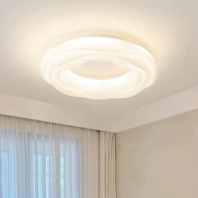 Modern Minimalist Flowers Iron PE LED Flush Mount Ceiling Light For Bedroom