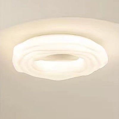 Modern Minimalist Flowers Iron PE LED Flush Mount Ceiling Light For Bedroom