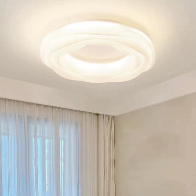 Modern Minimalist Flowers Iron PE LED Flush Mount Ceiling Light For Bedroom