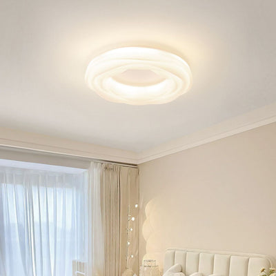 Modern Minimalist Flowers Iron PE LED Flush Mount Ceiling Light For Bedroom