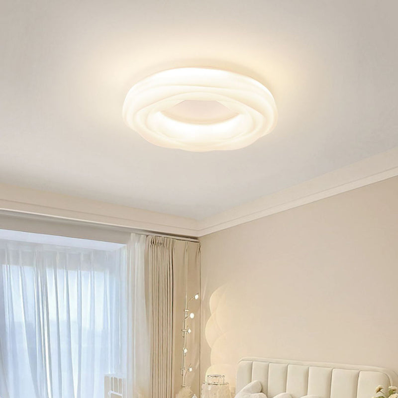 Modern Minimalist Flowers Iron PE LED Flush Mount Ceiling Light For Bedroom