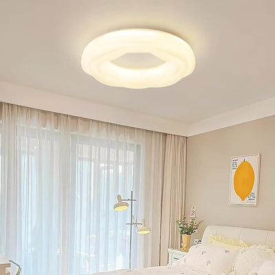 Modern Minimalist Flowers Iron PE LED Flush Mount Ceiling Light For Bedroom