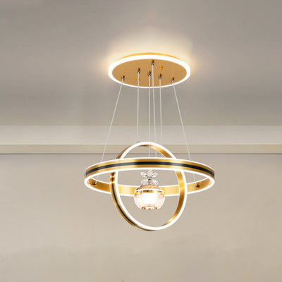 Modern Minimalist Circle Ball Flower Iron Aluminum Acrylic Silicone LED Pendant Light For Living Room