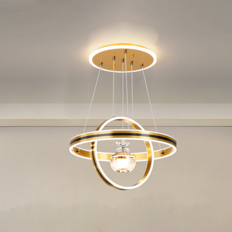 Modern Minimalist Circle Ball Flower Iron Aluminum Acrylic Silicone LED Pendant Light For Living Room