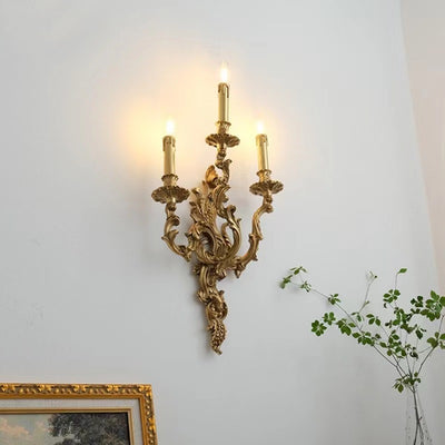 Lámpara de aplique de pared de 1 luz con patrón de flores cilíndrico esférico vintage tradicional de hierro y madera para dormitorio 