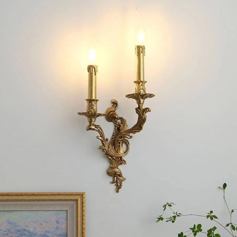 Lámpara de aplique de pared de 1 luz con patrón de flores cilíndrico esférico vintage tradicional de hierro y madera para dormitorio 