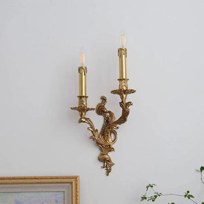 Lámpara de aplique de pared de 1 luz con patrón de flores cilíndrico esférico vintage tradicional de hierro y madera para dormitorio 