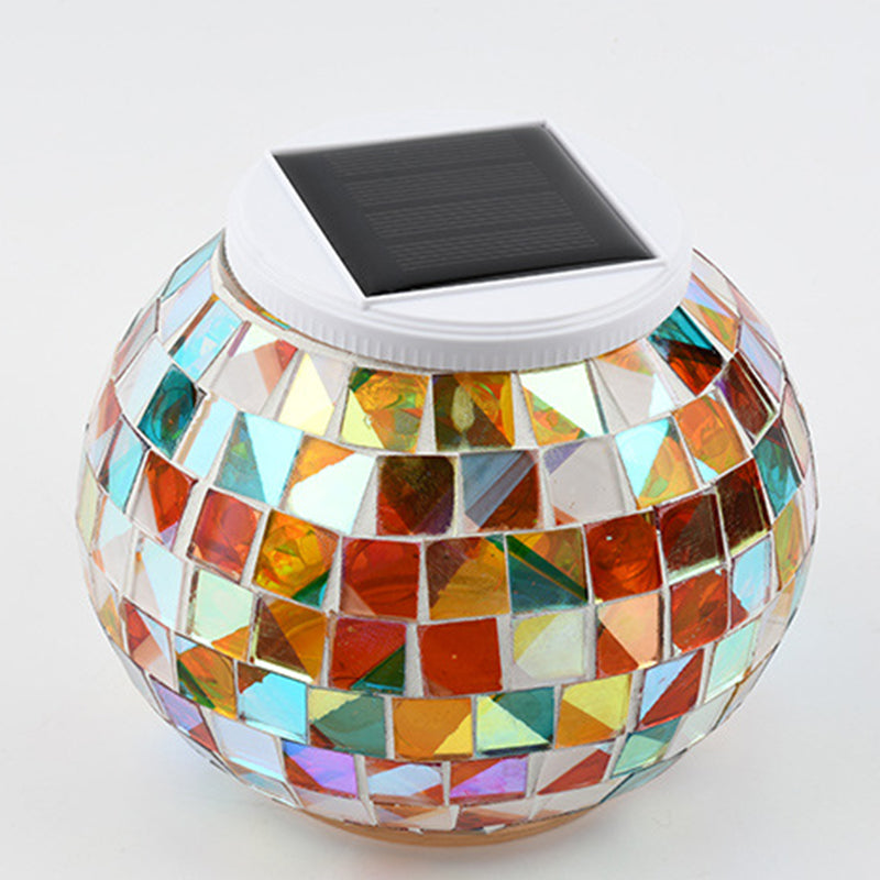 Contemporary Creative Solar Waterproof Sphere Square Plastic Glass LED Outdoor Landscape For Outdoor Patio