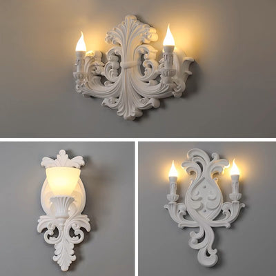 Lámpara de aplique de pared de 1 luz con patrón de flores cilíndrico esférico vintage tradicional de hierro y madera para dormitorio 