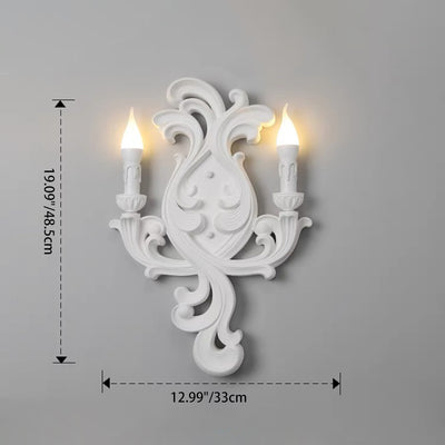 Lámpara de aplique de pared de 1 luz con patrón de flores cilíndrico esférico vintage tradicional de hierro y madera para dormitorio 