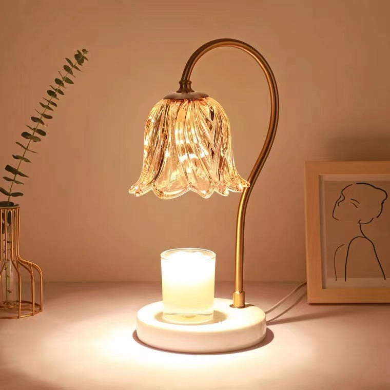 Moderne Luxus Zylinder Runde Eisen Kristall Aroma Schmelzwachs Tischlampe für Schlafzimmer 