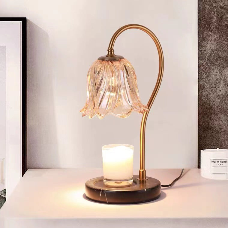 Moderne Luxus Zylinder Runde Eisen Kristall Aroma Schmelzwachs Tischlampe für Schlafzimmer 