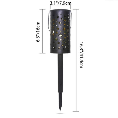 Modern Minimalist Solar Waterproof Cylinder Moon Skeleton Iron Plastic LED Ground Plug Landscape Lamp For Garden