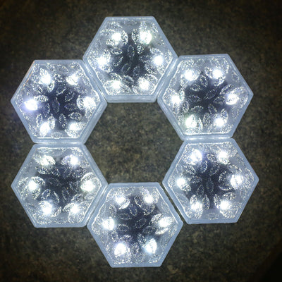 Modern Minimalist Solar Waterproof Hexagonal Ice Tile ABS PVC LED Lawn Landscape Light For Outdoor Patio